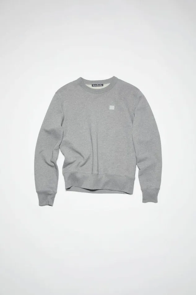 Acne Studios Sweatshirts Woman Crew Neck SweaterUnisex Light Grey Melange