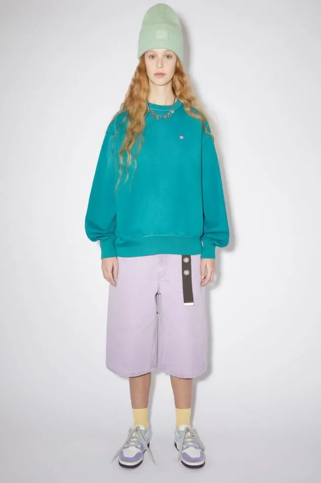 Acne Studios Sweatshirts Woman Crew Neck SweaterUnisex Sea Green