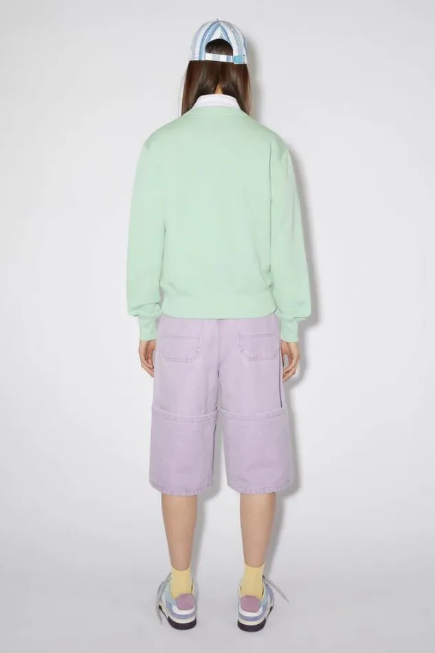 Acne Studios Sweatshirts Woman Crew Neck SweaterUnisex Soft Green