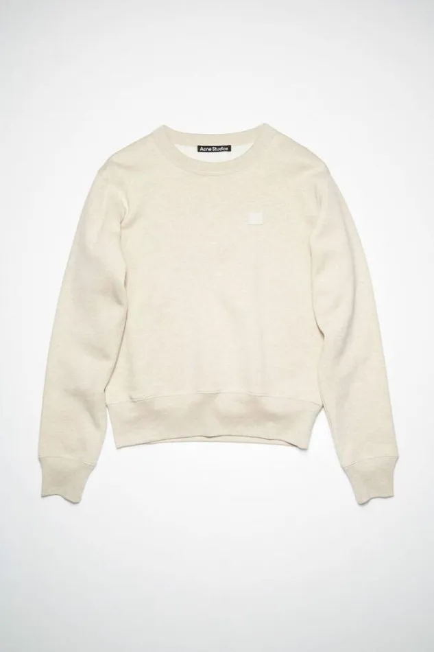 Acne Studios Sweatshirts Woman Crew Neck Sweatshirt Oatmeal Melange