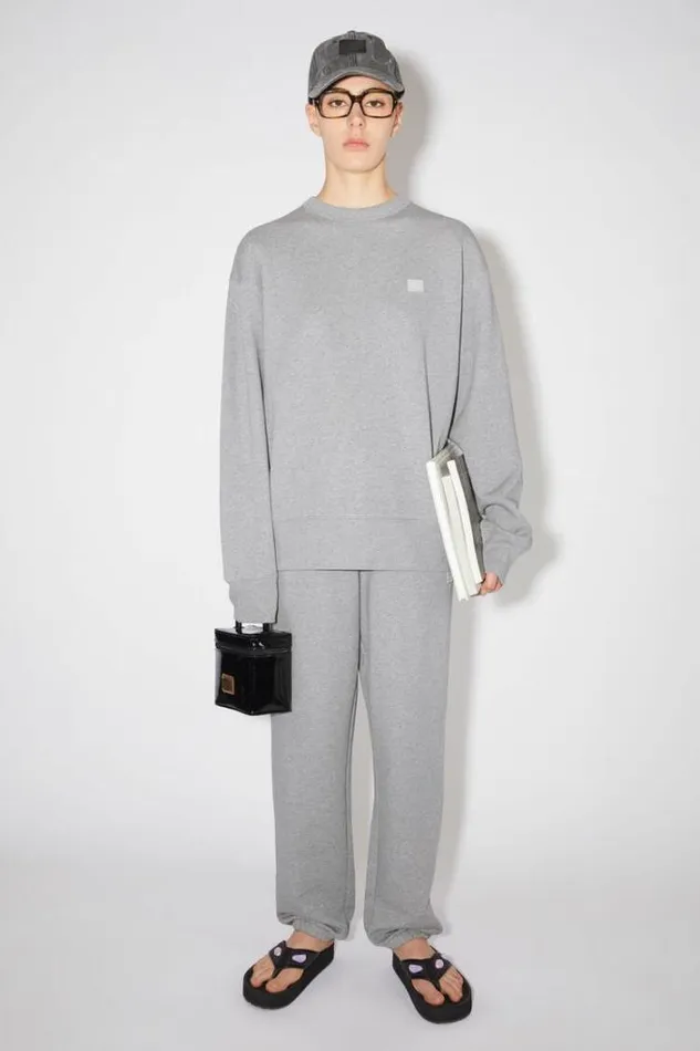 Acne Studios Sweatshirts Woman Crew Neck SweatshirtUnisex Light Grey Melange