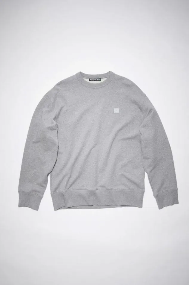 Acne Studios Sweatshirts Woman Crew Neck SweatshirtUnisex Light Grey Melange