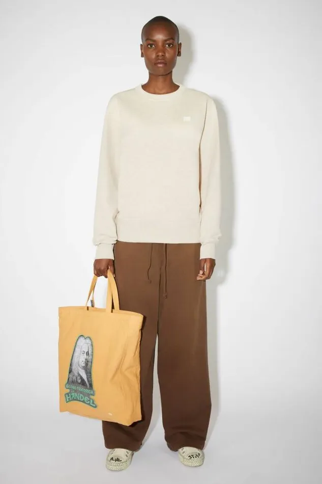 Acne Studios Sweatshirts Woman Crew Neck SweatshirtUnisex Oatmeal Melange