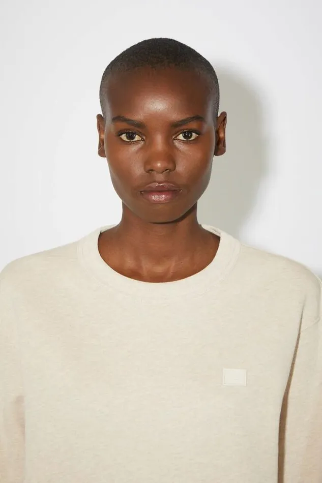 Acne Studios Sweatshirts Woman Crew Neck SweatshirtUnisex Oatmeal Melange