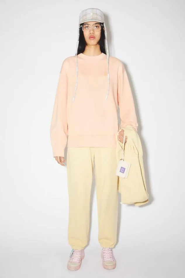 Acne Studios Sweatshirts Woman Crew Neck SweatshirtUnisex Powder Pink