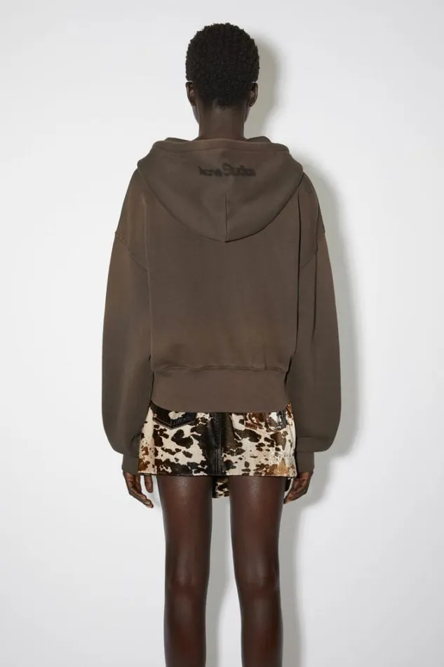 Acne Studios Sweatshirts Woman Dyed Zippered Jacket Umber Brown