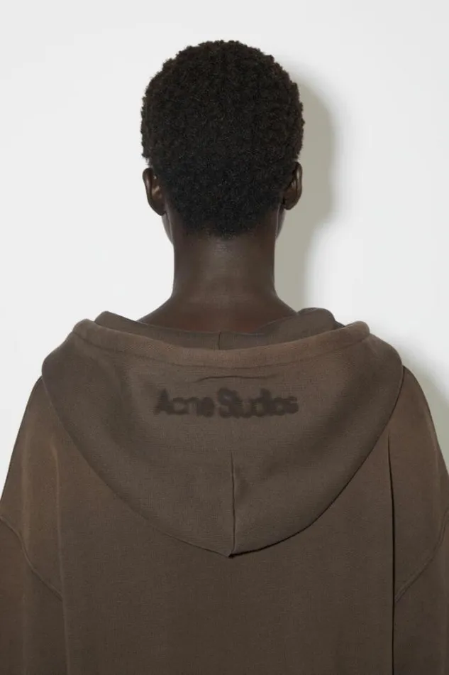 Acne Studios Sweatshirts Woman Dyed Zippered Jacket Umber Brown