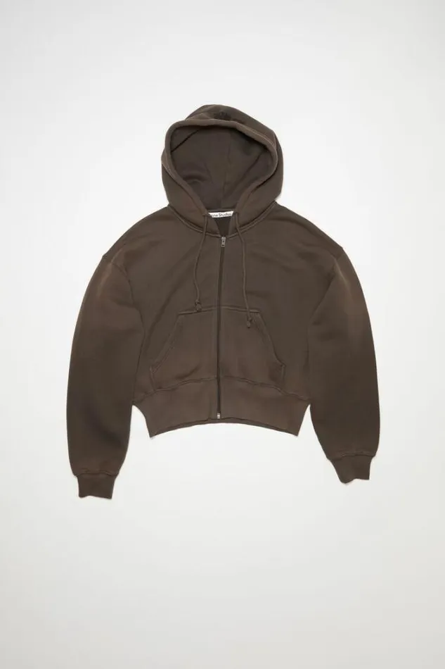 Acne Studios Sweatshirts Woman Dyed Zippered Jacket Umber Brown