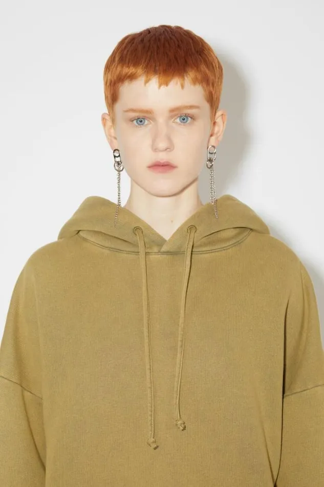 Acne Studios Sweatshirts Woman Hooded Sweater Sage Green
