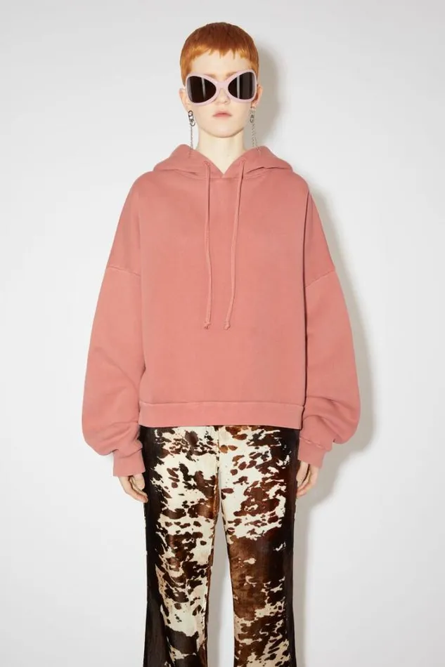 Acne Studios Sweatshirts Woman Hooded Sweater Vintage Pink