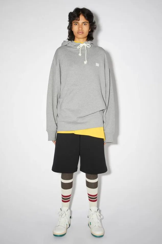Acne Studios Sweatshirts Woman Hooded Sweatshirt Light Grey Melange