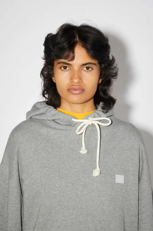 Acne Studios Sweatshirts Woman Hooded Sweatshirt Light Grey Melange
