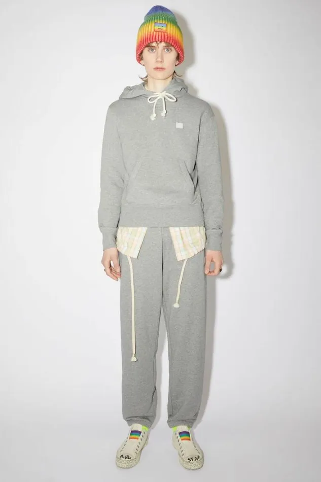 Acne Studios Sweatshirts Woman Hooded SweatshirtUnisex Light Grey Melange