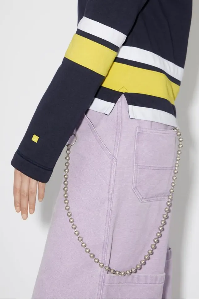 Acne Studios Sweatshirts Woman Hooded Varsity SweaterUnisex YellowNavy