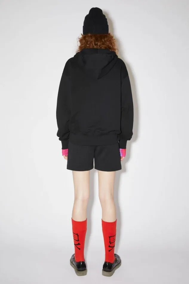 Acne Studios Sweatshirts Woman Hooded Zippered SweatshirtUnisex Black