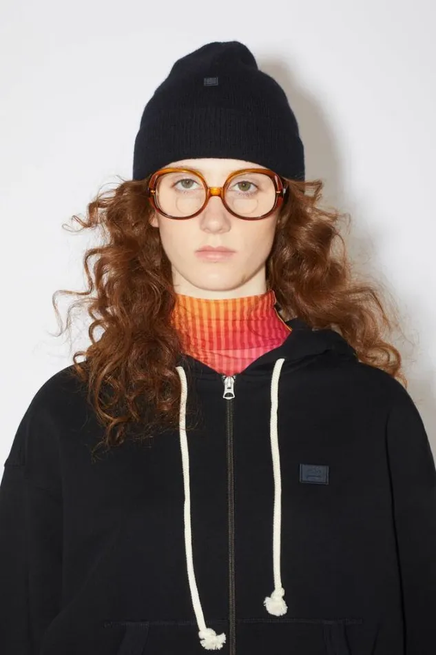 Acne Studios Sweatshirts Woman Hooded Zippered SweatshirtUnisex Black