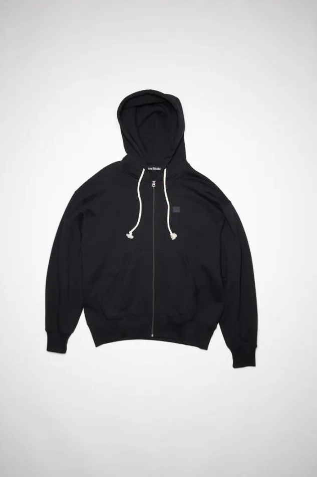 Acne Studios Sweatshirts Woman Hooded Zippered SweatshirtUnisex Black