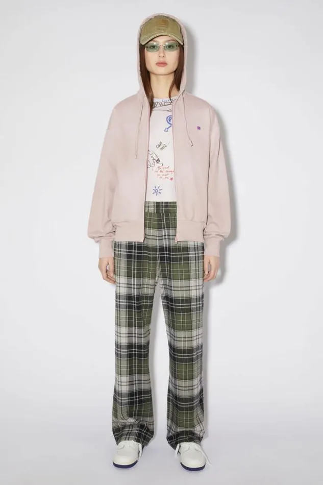 Acne Studios Sweatshirts Woman Hooded Zippered SweatshirtUnisex Dusty Beige