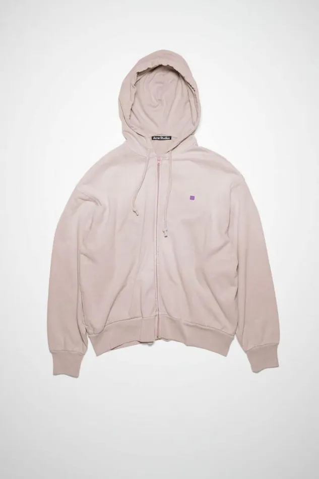 Acne Studios Sweatshirts Woman Hooded Zippered SweatshirtUnisex Dusty Beige