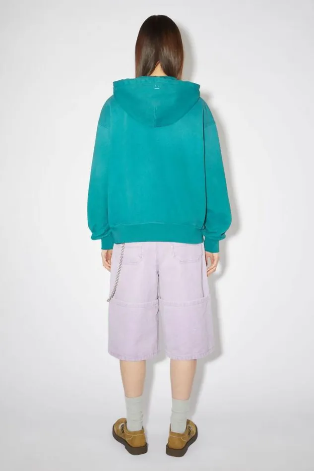 Acne Studios Sweatshirts Woman Hooded Zippered SweatshirtUnisex Sea Green