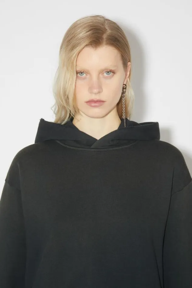 Acne Studios Sweatshirts Woman Logo Hooded Sweater Black