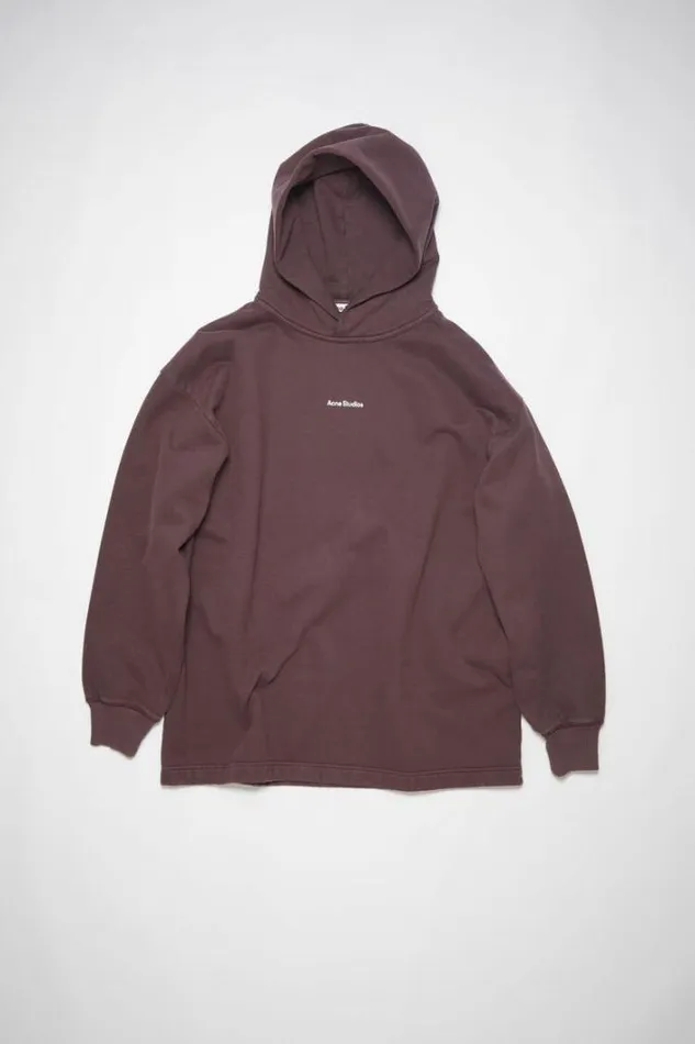 Acne Studios Sweatshirts Woman Logo Hooded Sweatshirt Aubergine Purple