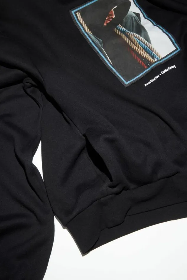 Acne Studios Sweatshirts Woman Printed Hoodie Black