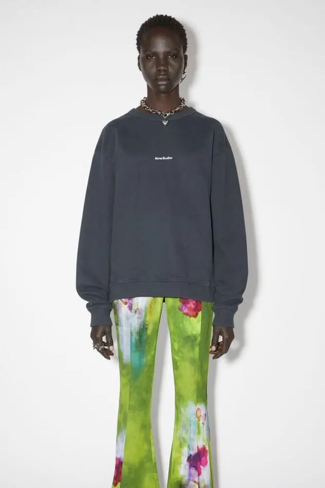Acne Studios Sweatshirts Woman Stamp Logo Sweatshirt Black