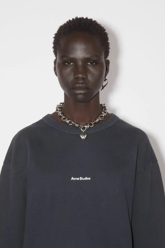 Acne Studios Sweatshirts Woman Stamp Logo Sweatshirt Black