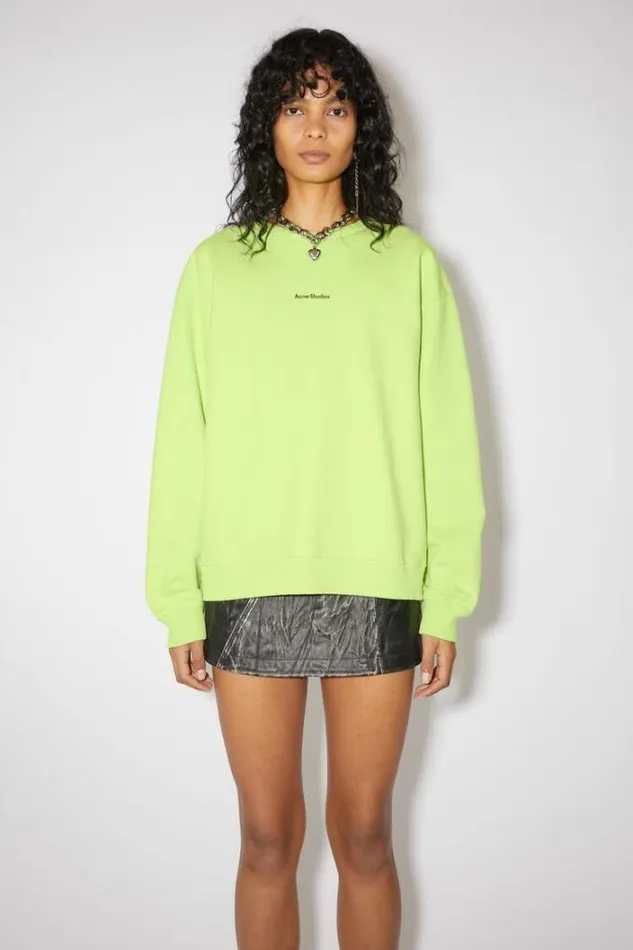 Acne Studios Sweatshirts Woman Stamp Logo Sweatshirt Fluo Green