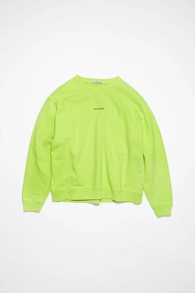 Acne Studios Sweatshirts Woman Stamp Logo Sweatshirt Fluo Green
