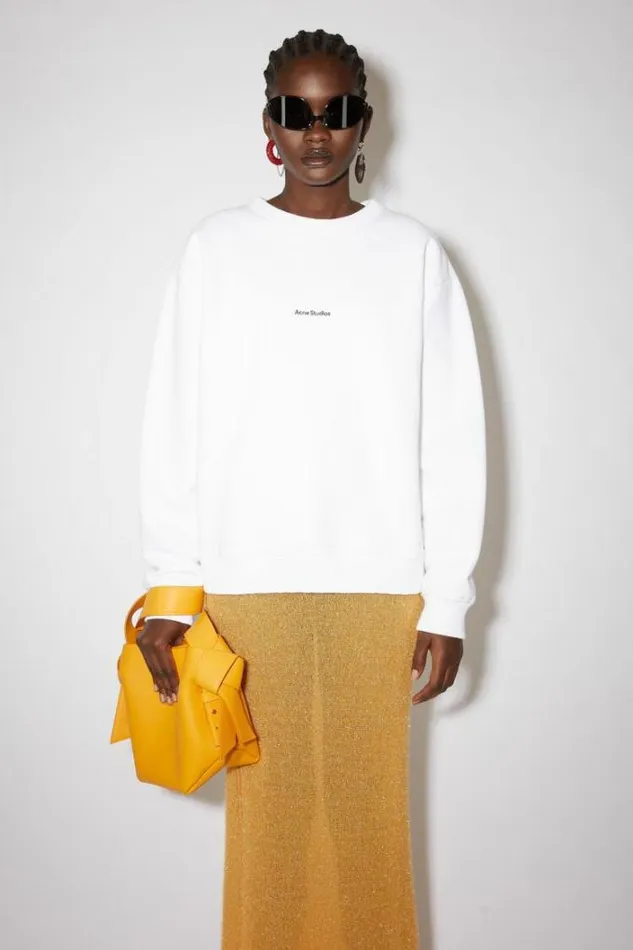 Acne Studios Sweatshirts Woman Stamp Logo Sweatshirt Optic White
