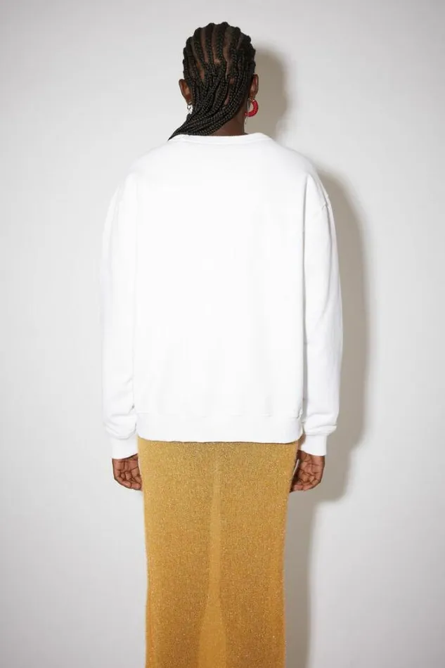 Acne Studios Sweatshirts Woman Stamp Logo Sweatshirt Optic White