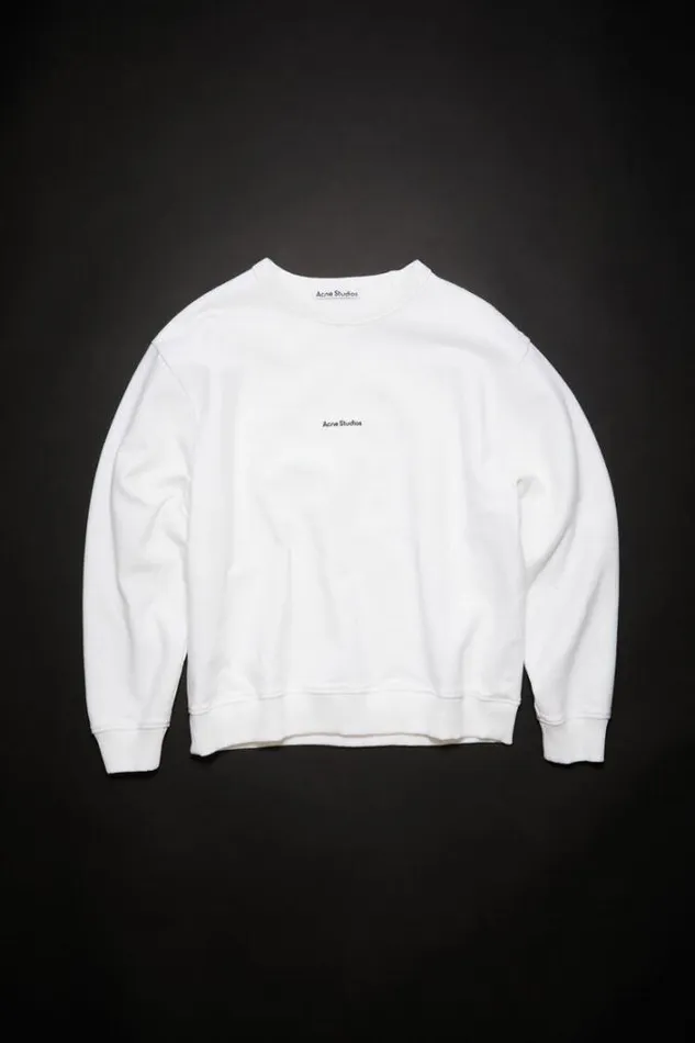Acne Studios Sweatshirts Woman Stamp Logo Sweatshirt Optic White