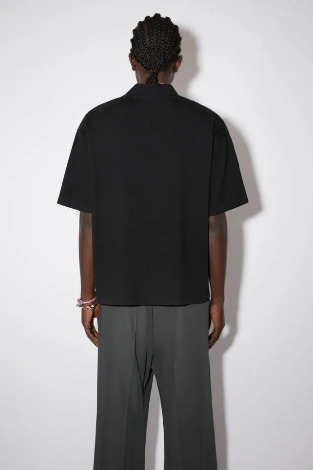 Acne Studios Tshirts Man Crew Neck Logo Tape Tshirt Black