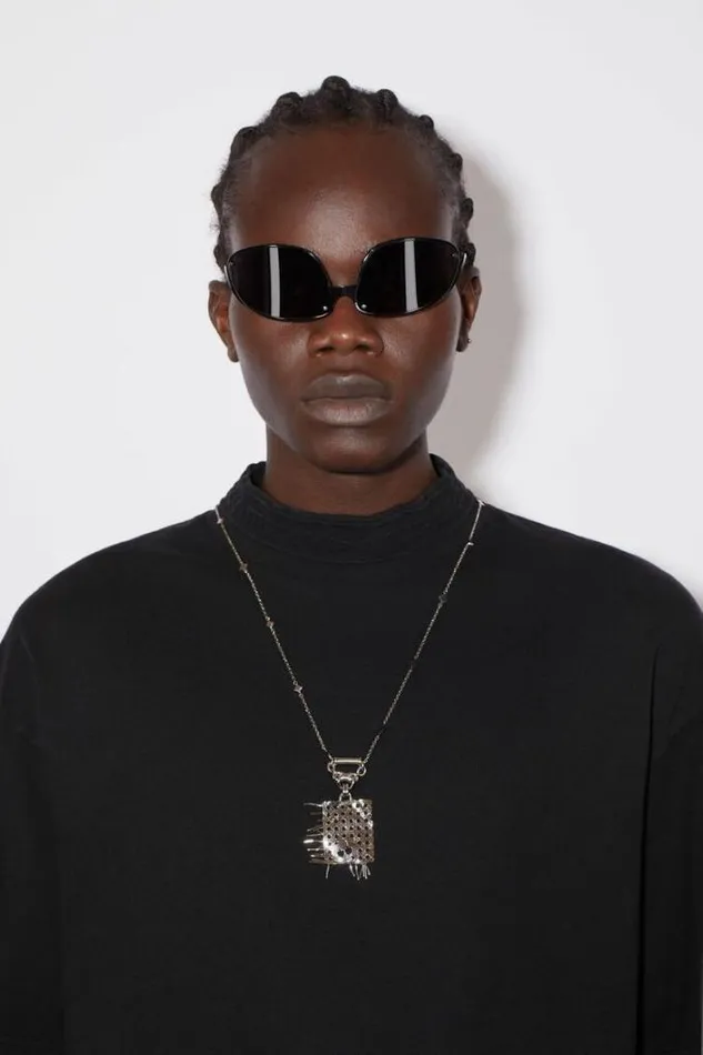 Acne Studios Tshirts Man Crew Neck Logo Tape Tshirt Black