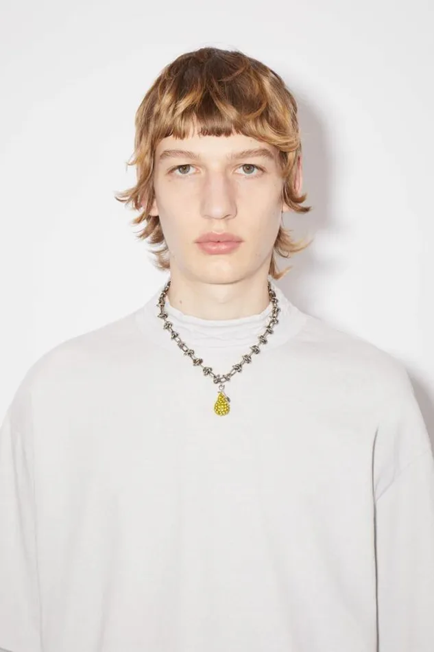 Acne Studios Tshirts Man Crew Neck Logo Tape Tshirt Cold White