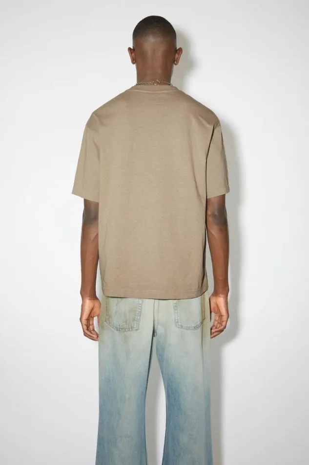 Acne Studios Tshirts Man Glow In The Dark Logo Tshirt Dark Beige