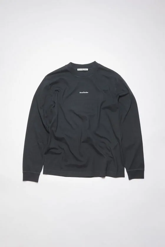Acne Studios Tshirts Man Logo Long Sleeve Tshirt Black