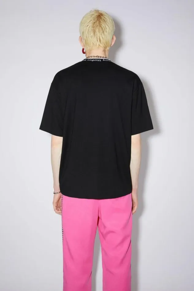 Acne Studios Tshirts Man Logo Rib Tshirt Black