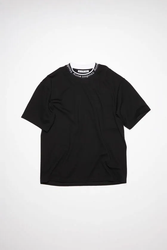 Acne Studios Tshirts Man Logo Rib Tshirt Black