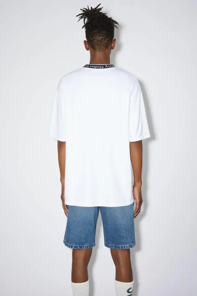 Acne Studios Tshirts Man Logo Rib Tshirt Optic White