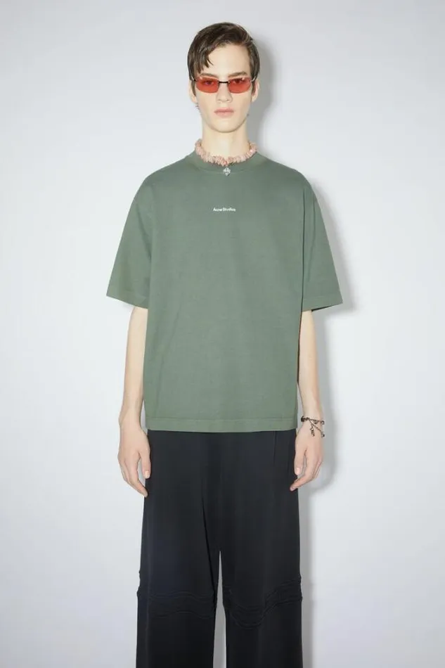 Acne Studios Tshirts Man Logo Tshirt Cedar Green