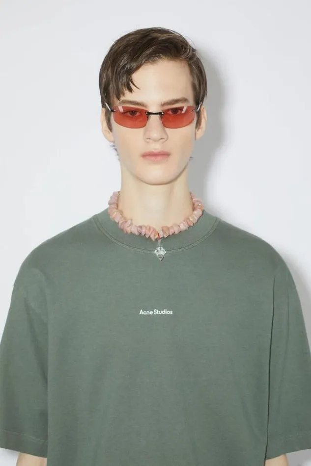 Acne Studios Tshirts Man Logo Tshirt Cedar Green