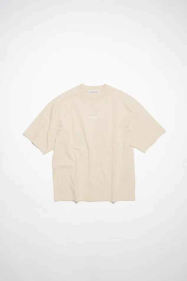 Acne Studios Tshirts Man Logo Tshirt Champagne Beige