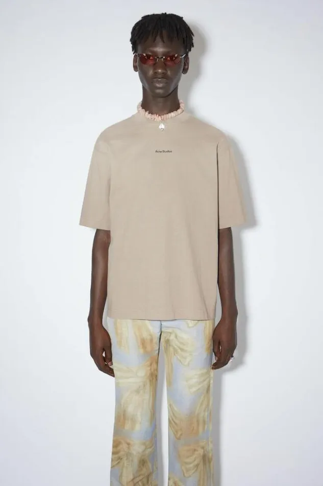 Acne Studios Tshirts Man Logo Tshirt Mushroom Beige