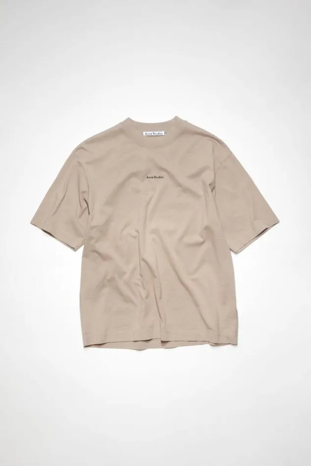 Acne Studios Tshirts Man Logo Tshirt Mushroom Beige