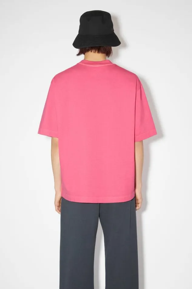 Acne Studios Tshirts Man Logo Tshirt Neon Pink