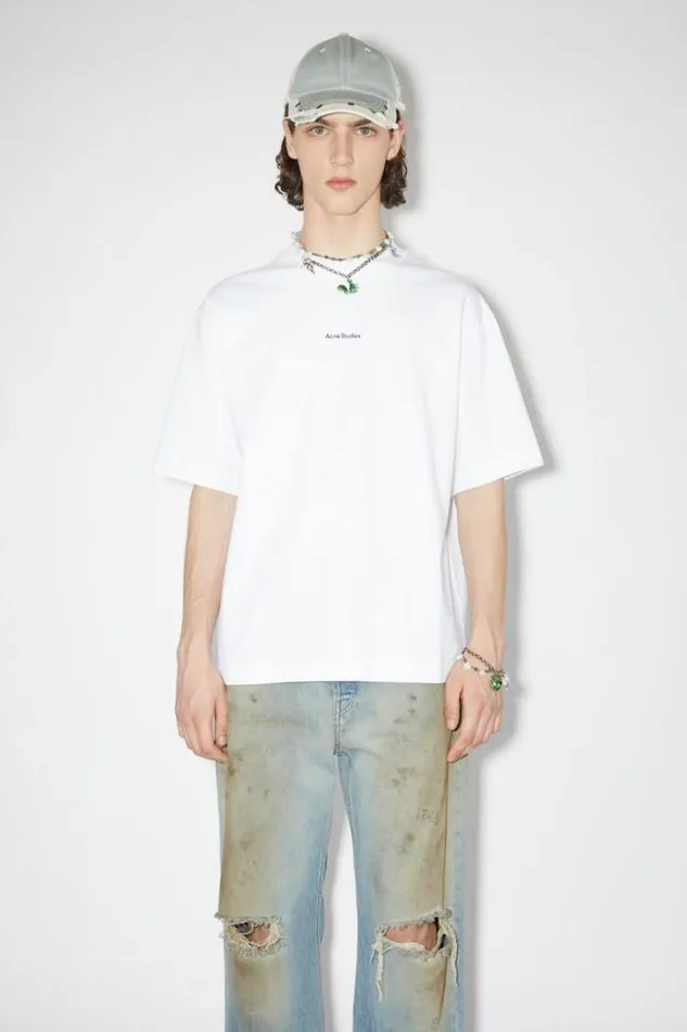Acne Studios Tshirts Man Logo Tshirt Optic White