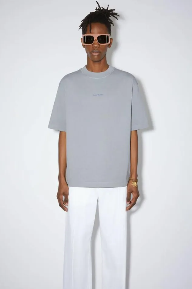 Acne Studios Tshirts Man Logo Tshirt Steel Grey